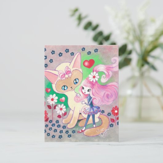 Siamese Kitty Liebe Fun Postkarte (Stehend Vorderseite)