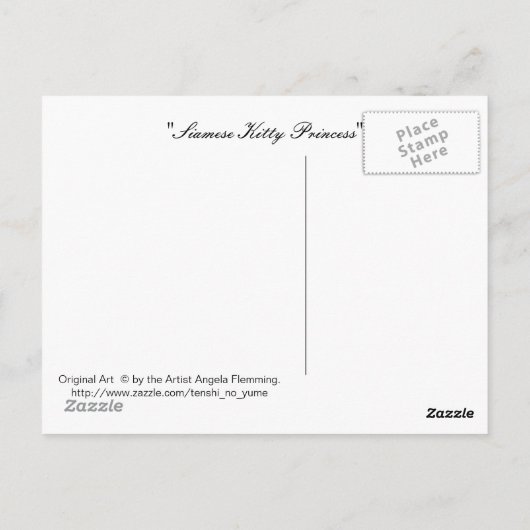 Siamese Kitty Liebe Fun Postkarte (Rückseite)