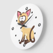 Siamese Kitty Wall Clock Große Wanduhr (Winkel)