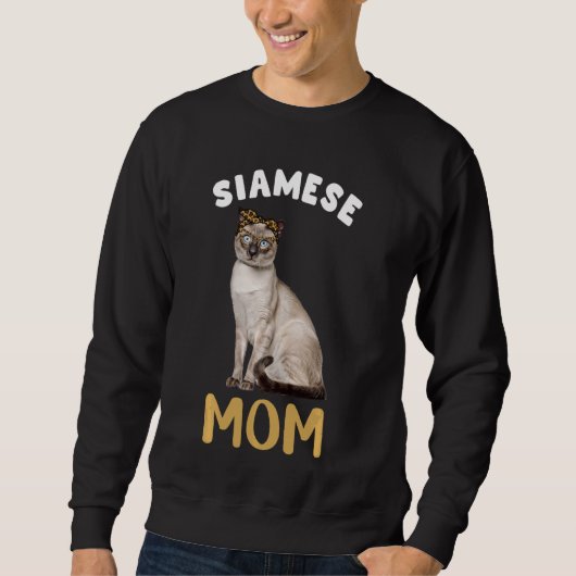 Siamese Mama Mama Cat Owner Leopard Print Kitty Ki Sweatshirt (Vorderseite)