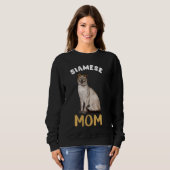 Siamese Mama Mama Cat Owner Leopard Print Kitty Ki Sweatshirt (Vorne ganz)