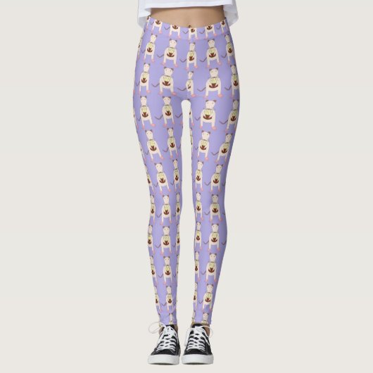 Siamese mit Birthday Cake Gemustert Leggings (Vorderseite)