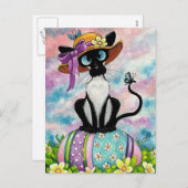Siamese Oaster Bonnet Feiertagspostkarte (Vorne/Hinten)