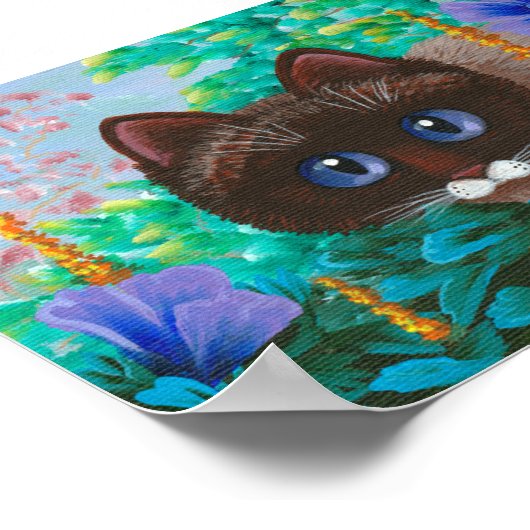 Siamese Ragdoll Burmese Summer Cat Poster (Ecke)