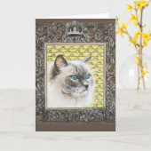 Siamese/Ragdoll/Himalaya Cat Greeting Card Karte (Gelbe Blume)