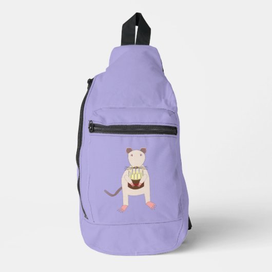 Siamese Rat mit Birthday Cake Crossbody Bag (Vorderseite)