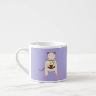 Siamese Rat mit Birthday Cake Espressotasse