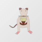 Siamese Rat mit Birthday Cake Fensteraufkleber (Blatt)