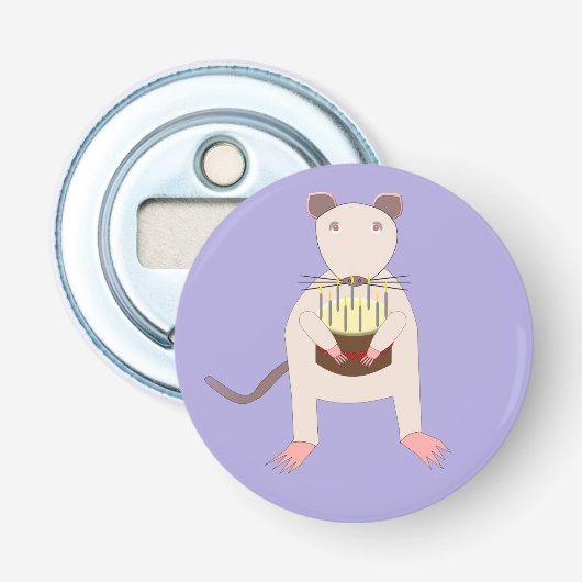 Siamese Rat mit Birthday Cake Flaschenöffner (Vorderseite)