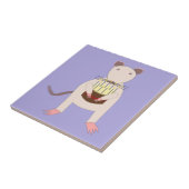 Siamese Rat mit Birthday Cake Fliese (Seite)