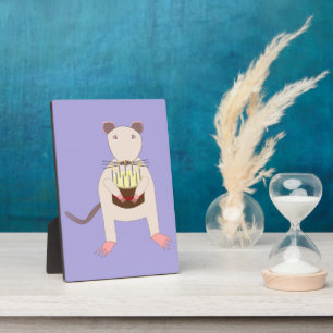 Siamese Rat mit Birthday Cake Fotoplatte