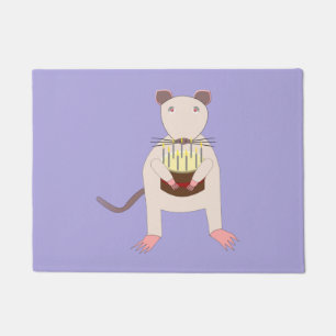 Siamese Rat mit Birthday Cake Fußmatte