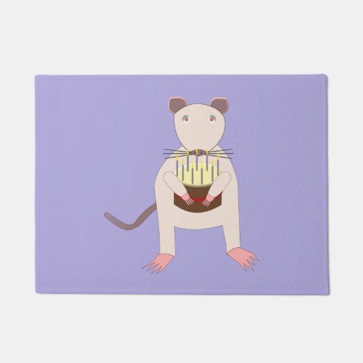 Siamese Rat mit Birthday Cake Fußmatte (Vorderseite)