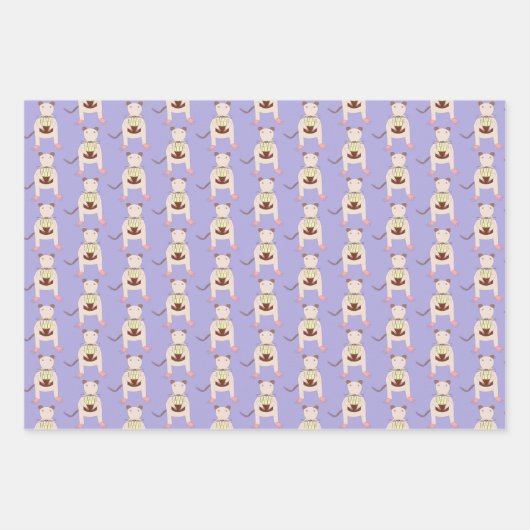 Siamese Rat mit Birthday Cake Geschenkpapier Set (Vorderseite)