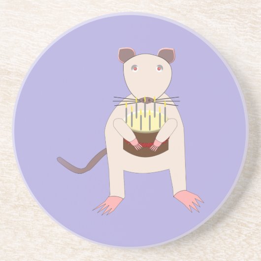 Siamese Rat mit Birthday Cake Getränkeuntersetzer (Vorne)