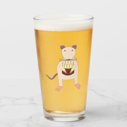 Siamese Rat mit Birthday Cake Glas (Vorne (Gefüllt))