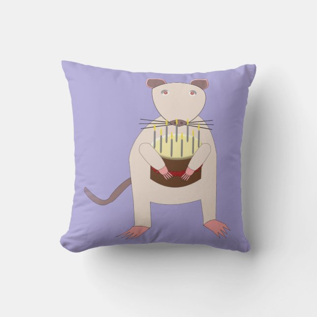 Siamese Rat mit Birthday Cake Kissen (Vorderseite)