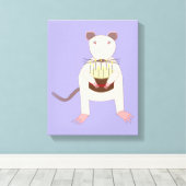 Siamese Rat mit Birthday Cake Leinwanddruck (Insitu (Holzboden))