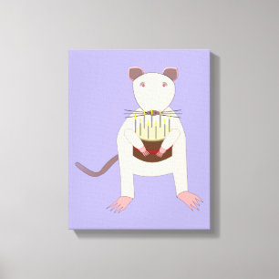 Siamese Rat mit Birthday Cake Leinwanddruck