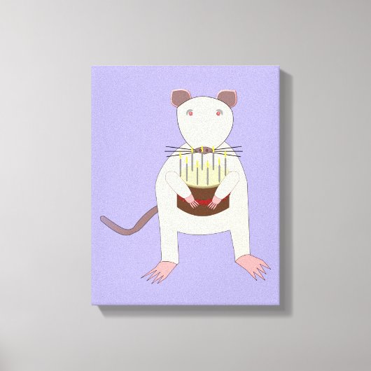 Siamese Rat mit Birthday Cake Leinwanddruck (Vorderseite)
