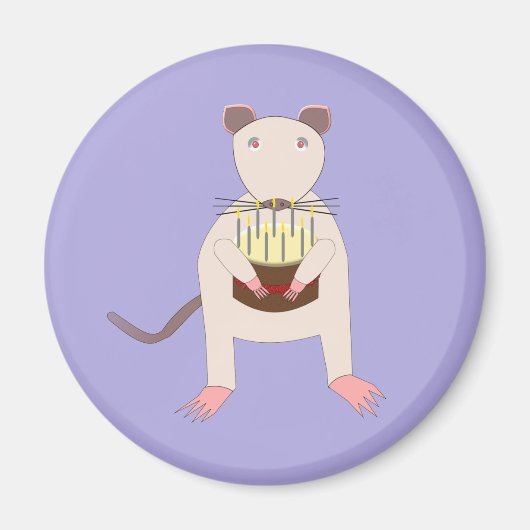 Siamese Rat mit Birthday Cake Magnet (Vorne)