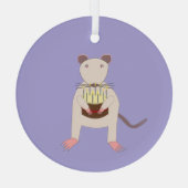 Siamese Rat mit Birthday Cake Ornament Aus Glas (Rückseite)