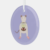 Siamese Rat mit Birthday Cake Ornament Aus Glas (Vorderseite links)