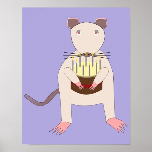 Siamese Rat mit Birthday Cake Poster (Vorne)
