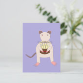 Siamese Rat mit Birthday Cake Postkarte (Stehend Vorderseite)