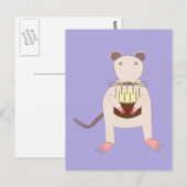 Siamese Rat mit Birthday Cake Postkarte (Vorne/Hinten)