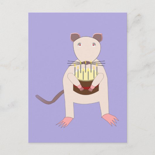 Siamese Rat mit Birthday Cake Postkarte (Vorderseite)