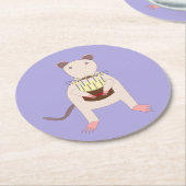 Siamese Rat mit Birthday Cake Runder Pappuntersetzer (Angewinkelt)