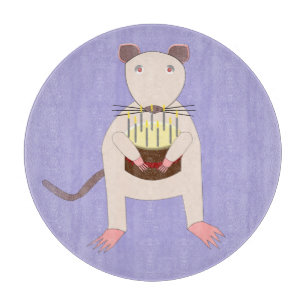 Siamese Rat mit Birthday Cake Schneidebrett