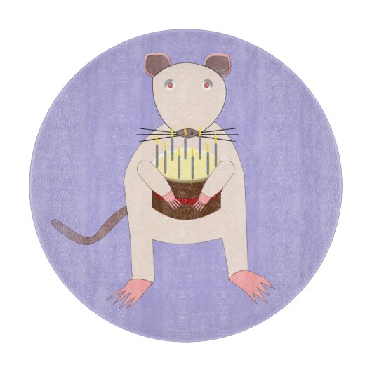 Siamese Rat mit Birthday Cake Schneidebrett (Vorderseite)