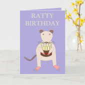 Siamese Rat mit Geburtstagskuchen Custom Karte (Gelbe Blume)