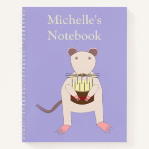 Siamese Rat mit Geburtstagskuchen Custom Notizblock