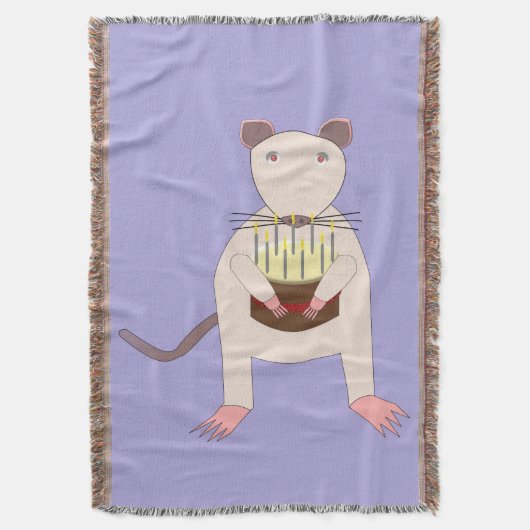 Siamese Ratte mit Geburtstagskuchen Decke (Vorderseite Vertikal)