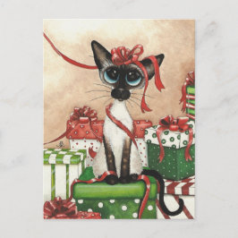 Siamese Red Ribbon Postkarte