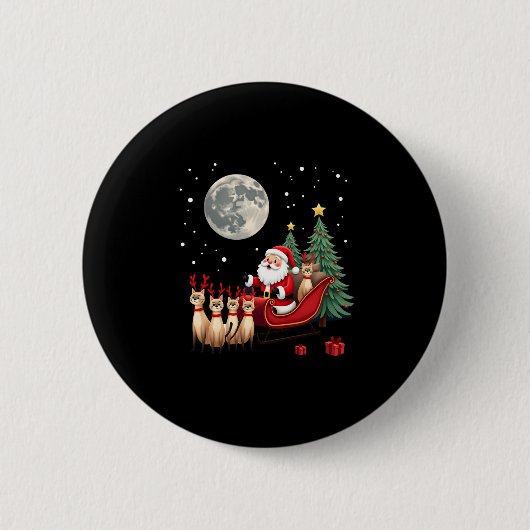 Siamese Reindeer Christmas Siamese Cat Lover Gifts Button (Vorderseite)