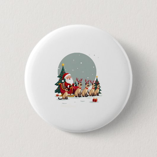 Siamese Reindeer Christmas Siamese Cat Lover Gifts Button (Vorderseite)