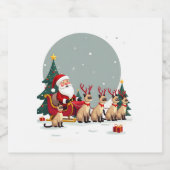 Siamese Reindeer Christmas Siamese Cat Lover Gifts Schaumweinetikett (Einzelnes Label)