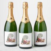 Siamese Reindeer Christmas Siamese Cat Lover Gifts Schaumweinetikett (Flaschen)