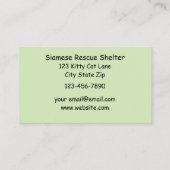 Siamese Rettungsinsel Visitenkarte (Rückseite)
