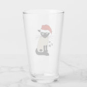 Siamese Santa Cat Ho Ho | Funny Christmas Kitty Glas (Rückseite)