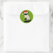 Siamese Santa Clause - Funny Christmas Cat Runder Aufkleber (Tasche)