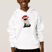 Siamese Santa Clause - Funny Christmas Pet Cat Hoodie (Vorderseite)