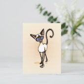 Siamese Seal Point Crosswalk Off-Leash Art™ Postkarte (Stehend Vorderseite)