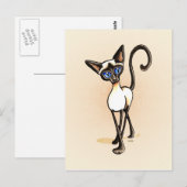 Siamese Seal Point Crosswalk Off-Leash Art™ Postkarte (Vorne/Hinten)