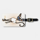 Siamese Siegel Point Crosswalk Off Leash Art™ Gepäckanhänger (Vorderseite horizontal)