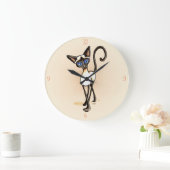 Siamese Siegel Point Crosswalk Off Leash Art™ Große Wanduhr (Zuhause)